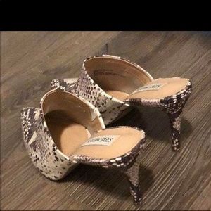 Steve Madden snake skin heeled mules